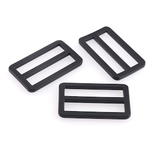 Flat Metal Slide Buckle 1 1/2&quot; Triglide Strap Keeper Leathercraft Bag Belt Adjuster Sliders Black Adjuster buckle  for bags findings webbing