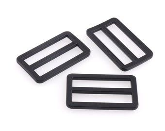 Flat Metal Slide Buckle 1 1/2" Triglide Strap Keeper Leathercraft Bag Belt Adjuster Sliders Black Adjuster buckle  for bags findings webbing