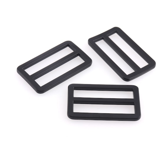 8 pezzi di fibbia piatta in metallo scorrevole per cinghia piatta, fibbie regolabili per cintura in pelle, per cinghia Keeper Leathercraft, Nero , 1.8 × 1.1 × 0.14 Zoll