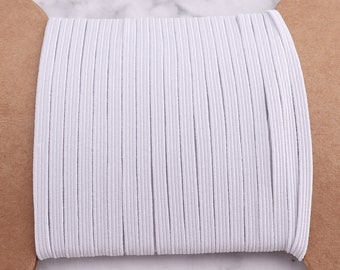 Elastisches Seil Weiß Farbe Flach Elastisches Seil Elastik Band Stretch Schnur Weiß Flach Elastische Schnur 3mm Tirm für Band Schneidern Nähen