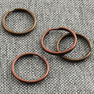 Anillo dividido estilo Vintage 3/4 pulgadas cobre/bronce redondo anillo dividido a granel conectores de anillo de salto llavero joyería Making-10/50 Uds