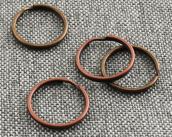 Split Ring Vintage Style 3/4 Inch Copper/Bronze Round Split Ring Bulk Jump Ring Connectors Key Chain Key Ring Jewelry Making-10/50pcs