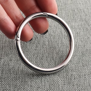 Große O Ring Spring Öffnung Geldbörse Herstellung SnapTrigger Clip Innen 38 mm Silber Runde Karabiner Haken Feder Schlüssel Ring Buckle-4stk