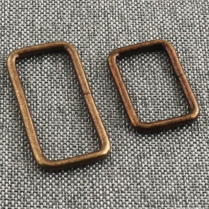 Rectangle Buckle Metal Rectangle Rings 1&quot;&1 1/2&quot; Antique bronze Non-Welded Loop Rings For Webbing Bag Strap Belts Leather Craft-10pcs