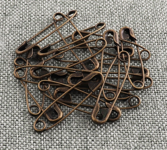 Antique Bronze Safety Pins Small Needles 31mm Brooch Kilt Pins Bulk Pins  Charm FOR Stitch Makers Sewing Jewelry Making-50/100pcs 