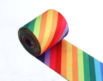 Stripe Webbing,Rainbow Webbing Colorful Webbing high quality Stripe Webbing Soft Ribbon Webbing belt Purse Strap Canvas Webbing Strap