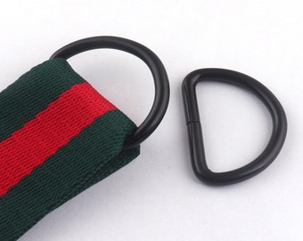 Matériel de sac à anneau en D noir de 32 mm, raccords de sac à bandoulière, fabrication de sacs, sacs faits à la main Boucles en métal en forme de D et connexion de sangle