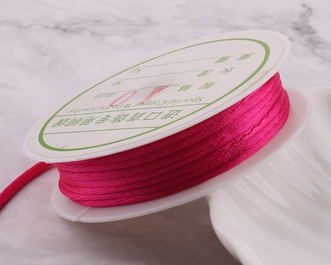 Satin Cord Beading String 2MM Red Rattail Cord Top Quality String Nylon ...