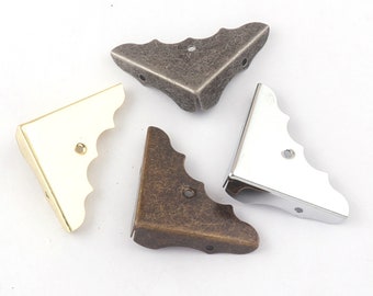 Silber/Gold/Gunmetal/Bronze Metall Eckenschutz Ecken vintage Box Ecke Dekorative Holzecke Buchecke Eckklammer-4Stk/12Stk