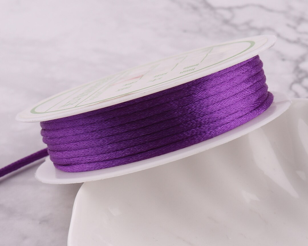 50 Yds Satin Cord Purple Beading Cord 2MM Rattail Weaving Rope Etsy UK