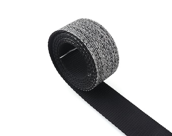 Cotton webbing 1.5" strong webbing shining black beautiful high quality for Bag Straps Belt bag garment sewing accessories-by the yard