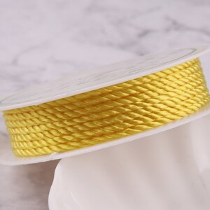 Upholstery Cord Nylon Rope Twisted Cord Decorative Weaving Cord 2mm Yellow Beading Cord for bracelet/weaving/jewelry making/Knotting/DIY