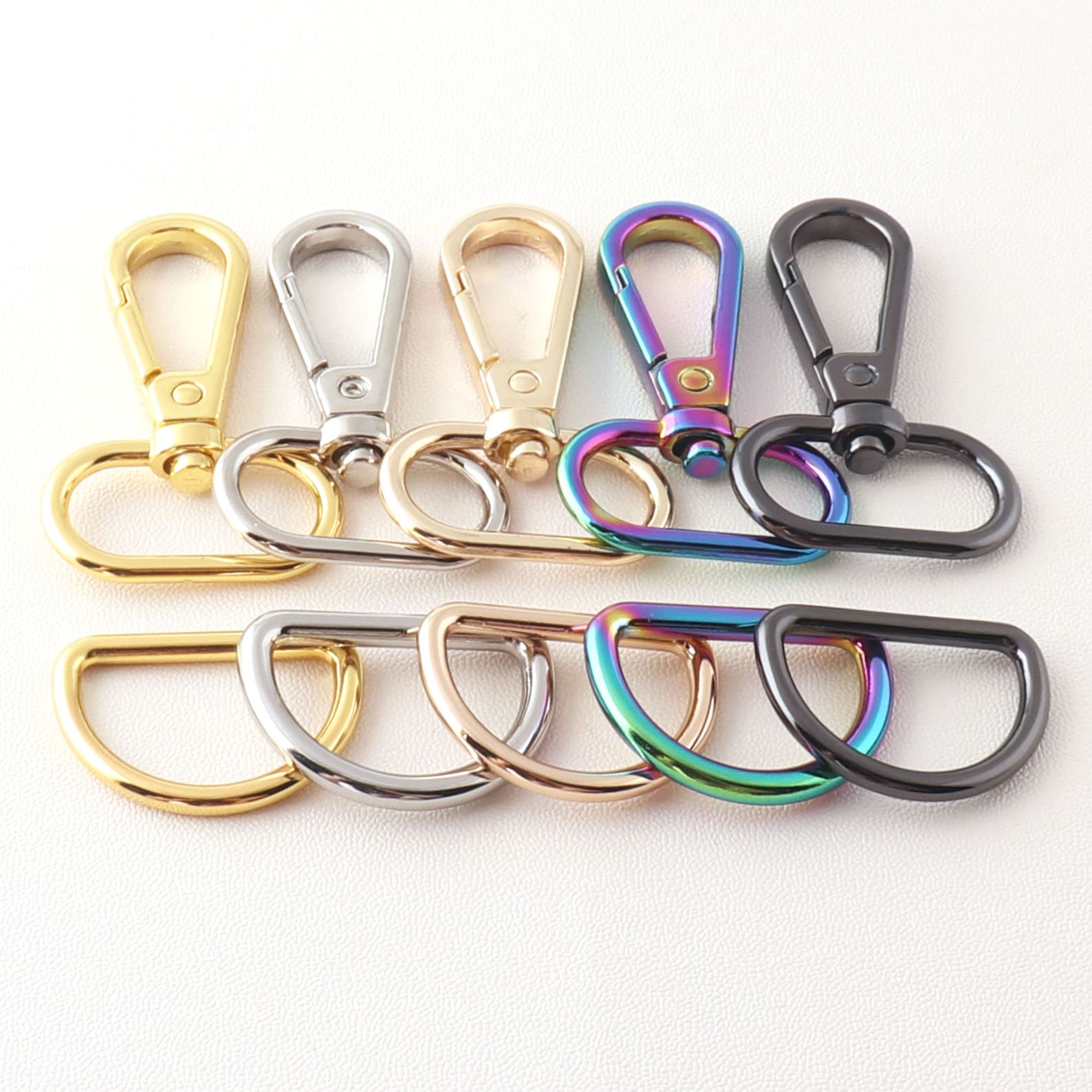 Swivel Clasp With D Ring Set Rainbow 1 Inch Inner Alloy Etsy UK