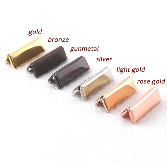 1 Inch Ribbon Ends Clamps Fasteners Clasps Pinch Crimp Clamp Cord Ends Cap  Findings for Leather Lanyard Strap Jewelry Making 