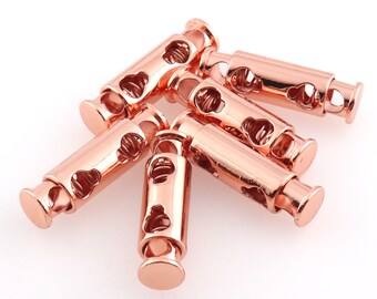 Cord Stopper Cord Lock Spring Cord Lock Rose Gold Alloy Cord Clasp 5mm Inner Lock End Toggles For Cord String Clothing Cord Stoppers