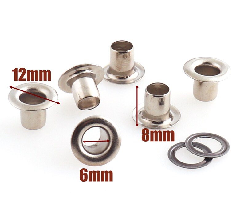 6mm Metal Eyelets Grommets Silver Tone Round Grommet With Etsy