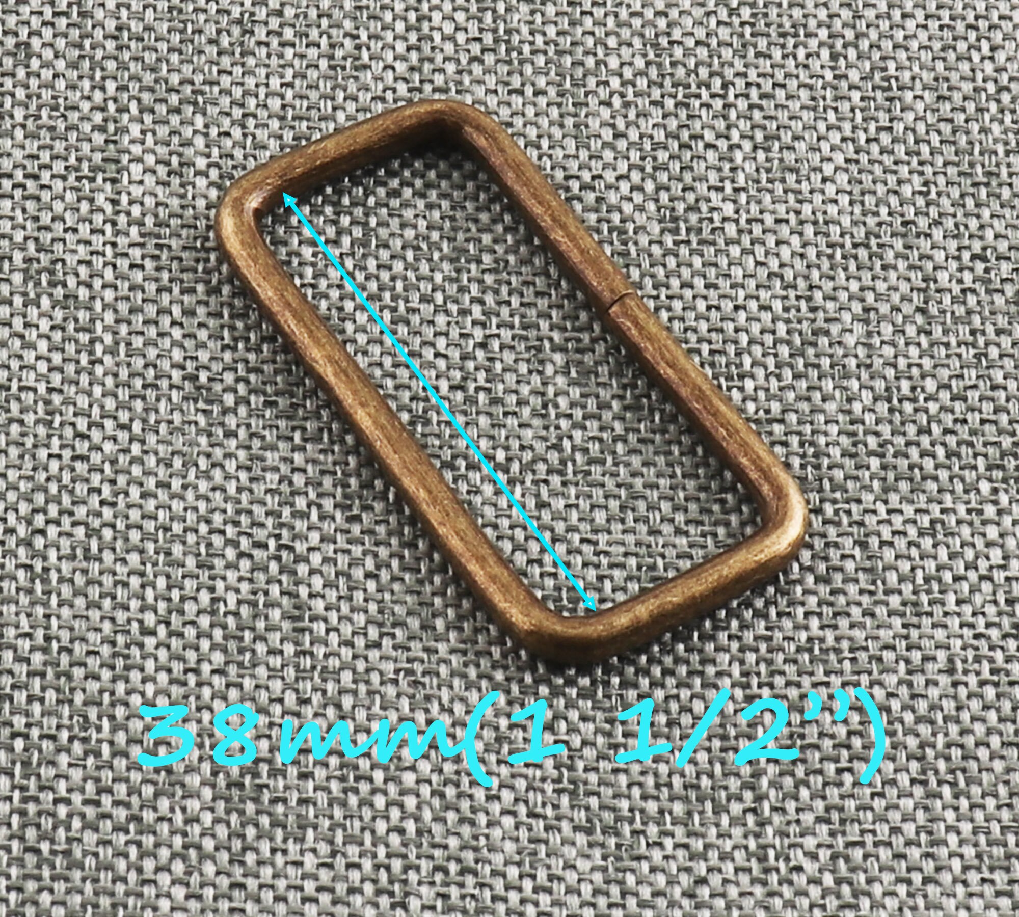 60 Anelli Rettangolari In Metallo Color Bronzo - Fibbie Scorvoli Per Cinture E Zaini - Foto 2