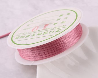 50 Yds Nylon Cord Rattail Satin Cord 2mm Noeud Cordon en nylon rose foncé Perles Cordons pour noeud chinois/perle/sac à main fait maison/dentition