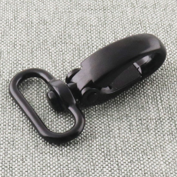 Heavy Duty Swivel Clasp Oval Snap Hooks Black 1 1/4 Inch Metal Push Gate  Swivel Lobster Clasp Keychain Clip Purse Making Accessories-2pcs 