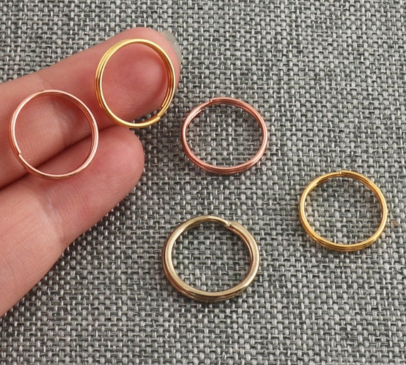 50 pcs Metal Rose Gold Key Rings,Keychain Connectors Jump Rings