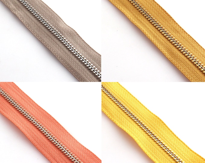 Brass Zippers 7 Inch Closed Bottom Ykk Metal Teeth Zips 5 Pieces ...