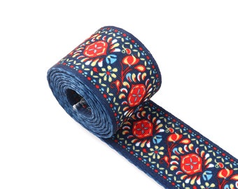 Jacquard Webbing,cotton webbing Chinese Style webbing 1.5" Soft Smooth Webbings for Woven Belt,Totes,Women Backpacks-By the yard