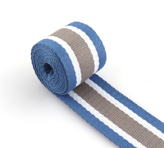 Striped Webbing Nylon Webbing 1 Inch Sky Blue Straps for Arts and