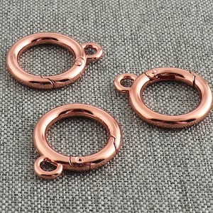 Zapięcie sprężynowe 1/2 cala Zapięcie sprężynowe z pętelką Różowe złoto Metalowe otwieranie Sprężyna O-ring Hak do wyrobu biżuterii Zapięcie-8 sztuk