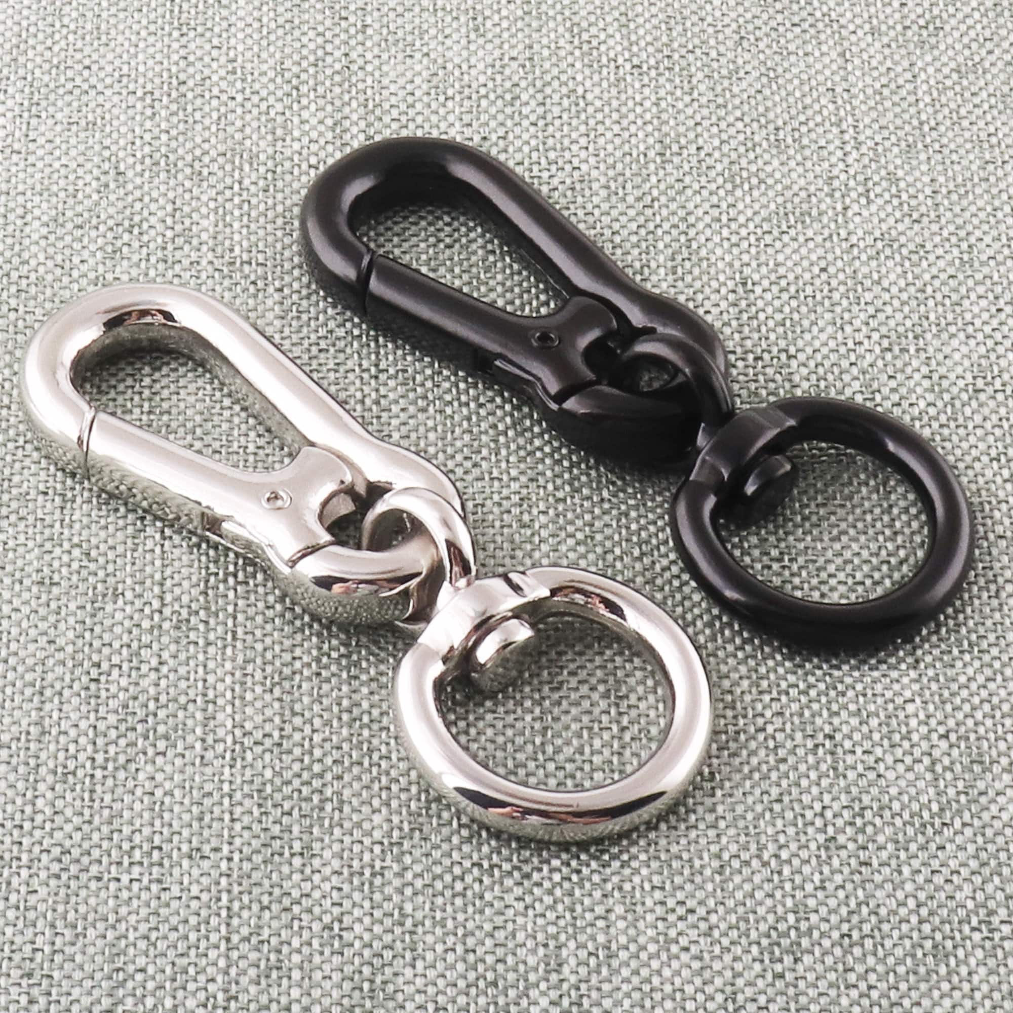 Silver/black Swivel Clasps With O Ring Swivel Hook Key Chains Key Ring  Clasps Large Lobster Clasp Hook for Key Purse Strap Handbag-2pcs -   Canada