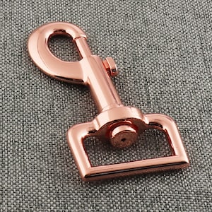 Rose gold Snap Hooks Metal Swivel Clasp 2pcs Heavy Duty Swivel Trigger Clip For Spring Pet Buckle Linking Dog Leash Collar-1 Inch