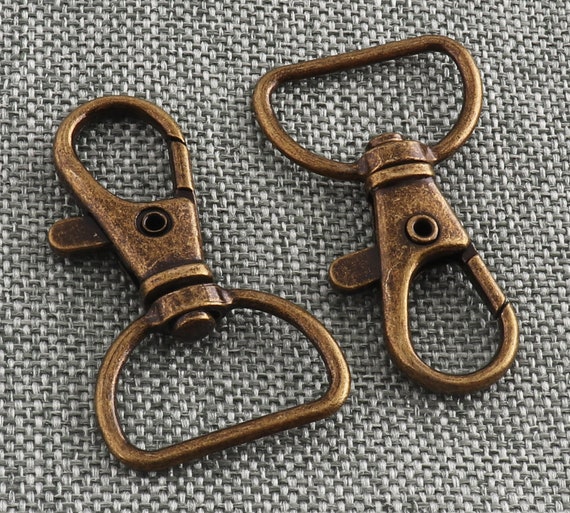 Lot 10 Fermoirs Mousquetons En Métal Crochets Pivotants