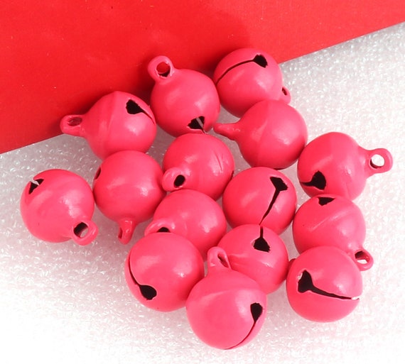 Jingle Bells, 25mm 8pcs Small Bells for Crafts DIY Christmas, Pink