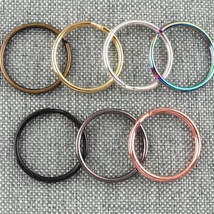 Split Ring 1 Inch CHOOSE YOUR COLOR Rainbow Split Key Ring Charm O Ring Key Chain Loop Split Ring Connector For Jewelry Leather Making-20pcs