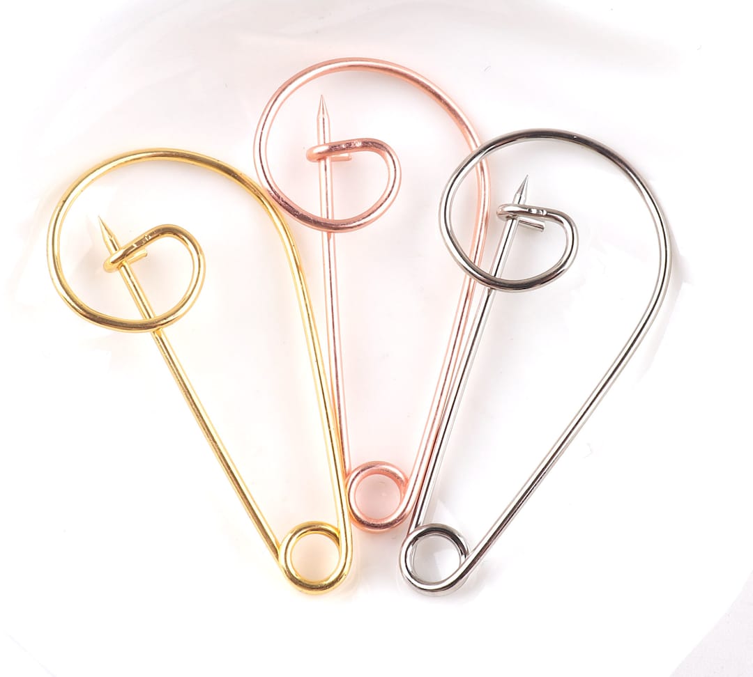 10pcs Safety Pins 55mm Large Metal Sewing Pins Stitch Markers Brooch
