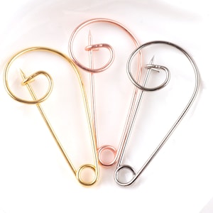 10pcs Safety Pins 55mm Large Metal Sewing Pins Stitch Markers Brooch Decorative Pins Kilt Pins