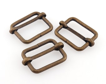 Adjuster buckle  Slider Buckle Adjuster Buckle Belt Buckle 1'' Bronze Slide Buckle Strap Buckle Strap Slider Buckle for Bag Purse -10Pcs