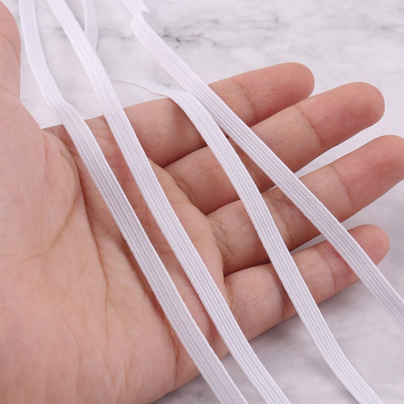 Elastic Rope White Color Flat Elastic Rope elastic band | Etsy
