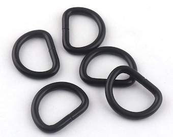 D-förmige Metallschnallen - 17mm/Schwarz/halbe D-Ringe, Anpassung und Gurtbandverbindung-10Stk
