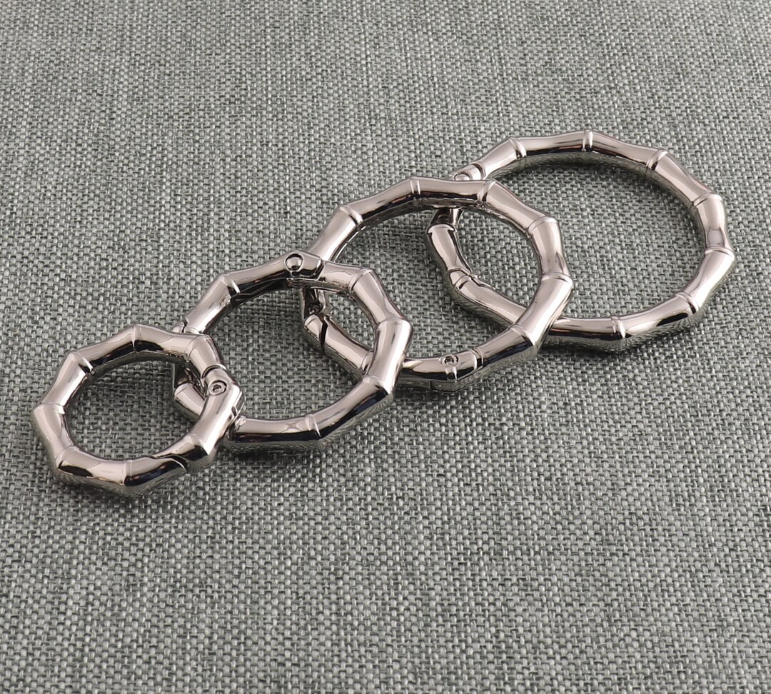 Spring Clasp Bamboo Spring Ring Alloy Silver Snap Clips 1 Inch Octagon ...