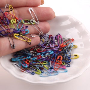 Mini alfileres de seguridad ELIGE TU COLOR-Broche de arcoíris Etiquetas de precio Alfileres Marcador de puntadas Broche de ganchillo y tejer-100pcs