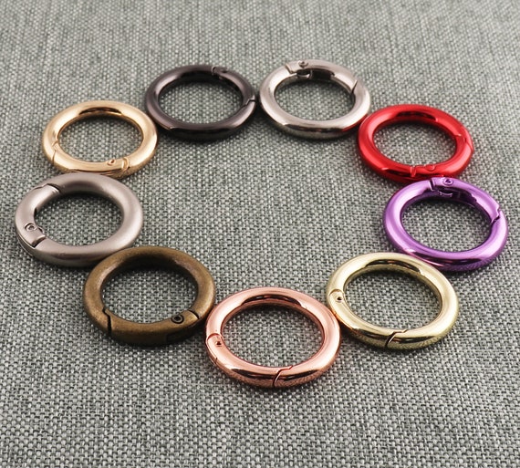 UIEXAY 12 Pezzi Scatto Molla Rotonda, Moschettoni Per Manici Borse A Uncinetto, 27Mm Moschettone Per Borse, Adatto All'Uso Come Anelli Per Borse, Moschettoni Per Artigianato E Accessori Borsa (Oro