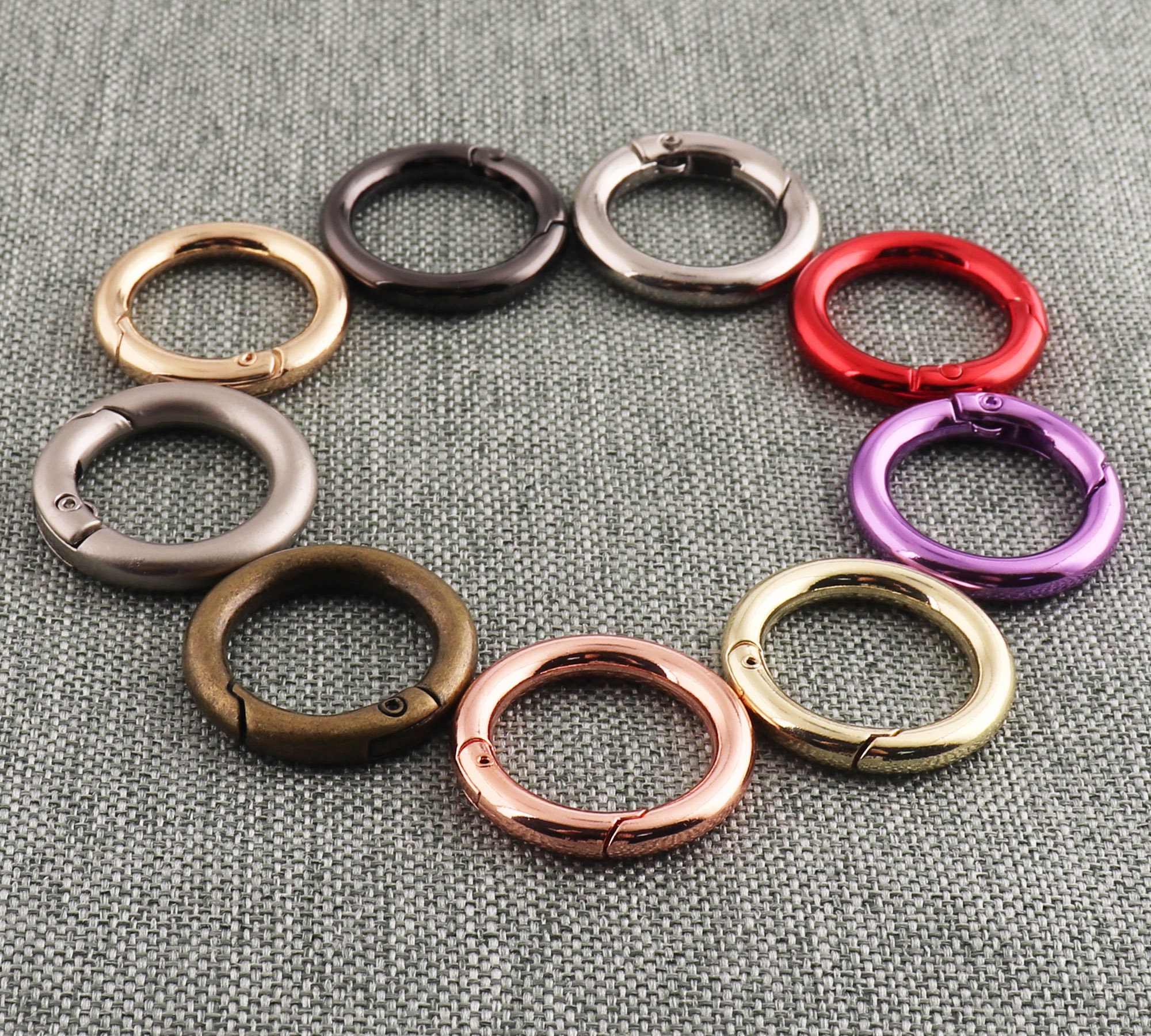 Spring Snap Key Ring Spring Ring Round Gate Ring Carabiner Snap Clip 3/4