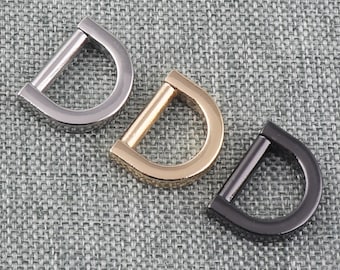 Small D Ring Gold/Silver/Gunmetal D Buckle 1/2 Inch Purse Ring Strap Ring Metal D Ring FOR Zip Puller Connector Purse Hardware-10pcs