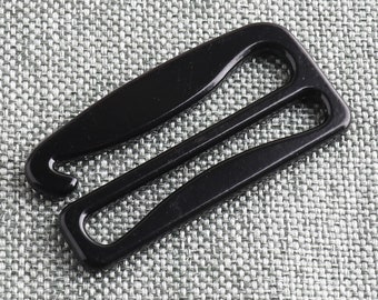 G Hook Bra Strap Slider Hooks 1 1/2" Black Colored Metal Swan Hooks Swimwear Fasteners G Hook Buckle Bra Hardware Adjustable Hook-6pcs