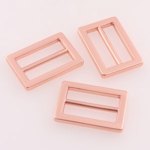10 PCS Adjustable Buckle Flat Adjuster Slide Buckle Rose Gold Tri Glide buckle belt buckles For 3/4" Purse Buckles Bag Strap Buckles