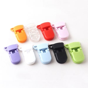 10pcs Plastic Pacifier Clips 3/4&quot; Clips for Dummy Pacifier Holder Soother Toy Leash Bib Snap Holder Clip with Gripping Teeth