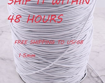 Elastic Cord Stretchy String for Bracelets and Necklaces Jewelry Round Elastic Cord,stretch cord Drawstring,Elastic Rope Craft DIY hair tie
