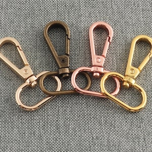 Swivel Clasp Rose gold Swivel Hook 1 Inch Snap Hook Lobster Clasp Strap Hooks Bag Strap Hook Zipper Pull Webbing Lanyard Clasp-6/12pcs