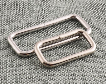 Metall-Rechteck-Schnalle-Ring passend für 1 ",1 1/2 ""Bügel-Silber-Hochleistungs-rechteckige Ring-Tasche-Bügel-Halter-Gurtband-Gürtelschlaufe Geldbeutel-Herstellung-10 Stück"