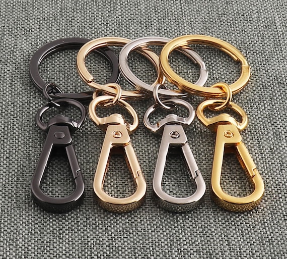 Large Key Chain 79mm Key Ring With Lobster Swivel Clasps Gunmetal